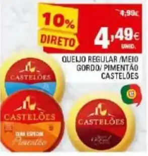 Continente Queijo Regular/Meio Gordo/Pimentão Castelões promoção