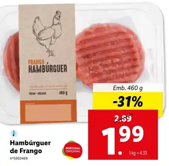 Lidl Hambúrger de Frango 460g promoção