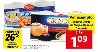 Lidl Iogurte Grego de Maçã e Canela/ Caramelo promoção