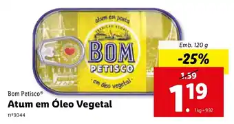 Lidl Atum em Óleo Vegetal 120g promoção