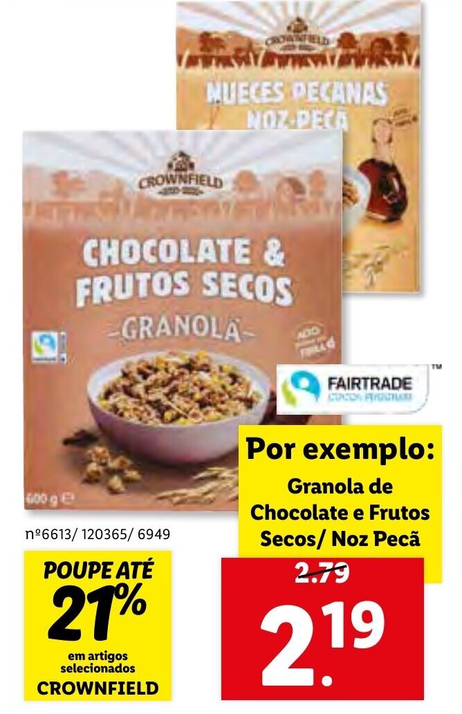 Promoção Granola de Chocolate e Frutos Secos / Noz Pecã em Lidl