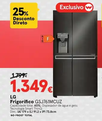 Worten LG Frigorífico GSJ761MCUZ promoção