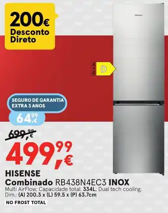 Worten Hisense Combinado RB438N4EC3 INOX promoção