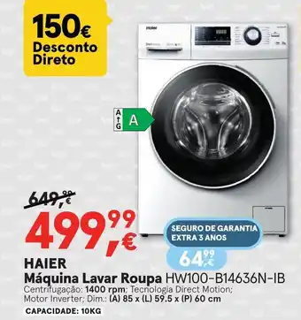 Worten HAIER Máquina Lavar Roupa HW100-B14636N-IB promoção