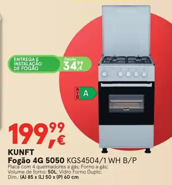 Worten KUNFT Fogão 4G 5050 promoção