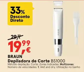 Worten Braun Depiladora de Corte BS1000 promoção