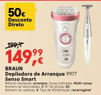 Worten Braun Depiladora de Arranque 9977 Senso Smart promoção