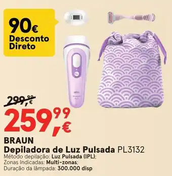 Worten Braun Depiladora de Luz Pulsada PL3132 promoção
