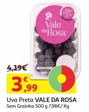 Auchan Uva preta vale da rosa:sem grainha 500 g promoção