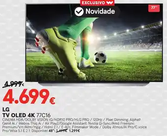 Worten LG TV OLED 4K 77C16 promoção