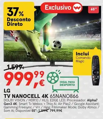 Worten LG TV Nanocell 4K 65NANO866 promoção