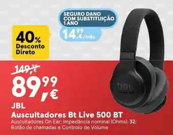 Worten JBL Auscultadores Bt Live 500 BT promoção
