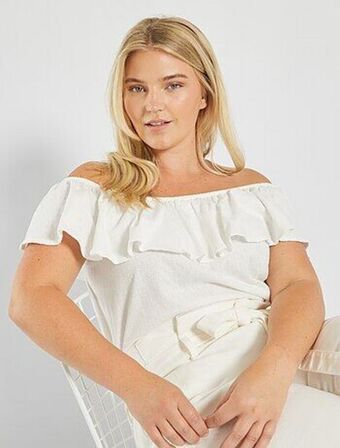 Kiabi Blusa com gola bardot promoção