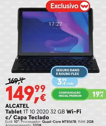 Worten Alcatel Tablet 1T 10 2020 32 GB Wi-Fi c/ Capa Teclado promoção