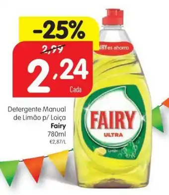Minipreço Detergente Manual de Limão p/ Loiça Fairy 780ml promoção