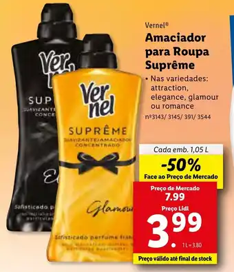 Lidl Vernel Amaciador para Roupa Supreme promoção