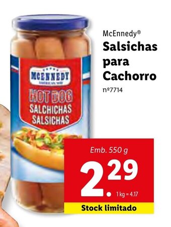 Lidl Salsichas para Cachorro 550g promoção