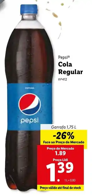 Lidl Pepsi Cola Regular 1,75L promoção
