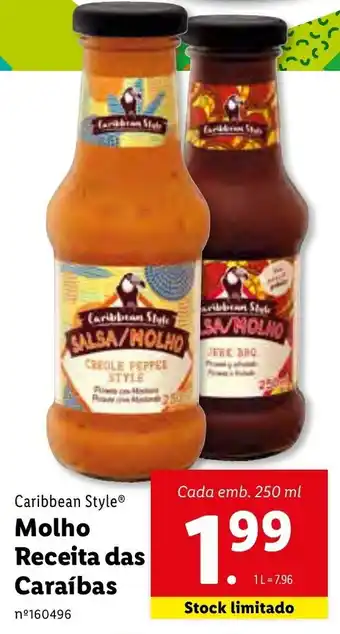 Lidl Molho Receita das Caraíbas 250ml promoção