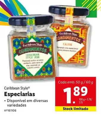 Lidl Especiarias 50g/60g promoção
