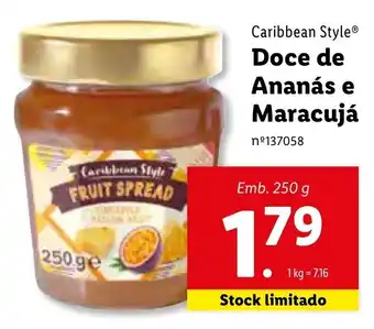 Lidl Doce de Ananás e maracujá 250g promoção
