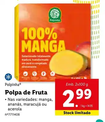 Lidl Polpa de Fruta 2x100g promoção