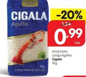 Minipreço Arroz Extra Agulha Cigala 1kg promoção