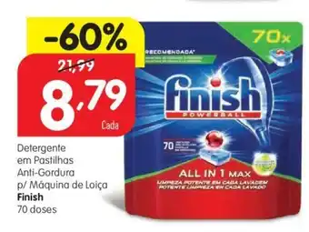 Detergente em Pastilhas Anti-Gordura p/ Máquina de Loiça Finish 70 Doses