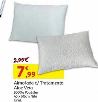 Auchan Almofada c/trat aloe vera:100% poliester 45x60cm nita promoção