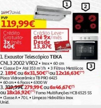 Auchan Forno multifunções teka promoção