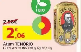 Auchan Atum tenório:filete azeite bio 120g promoção