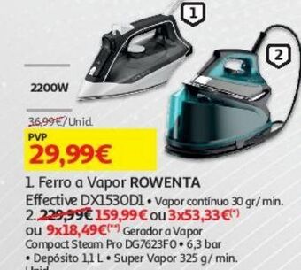 Auchan Gerador a vapor rowenta promoção