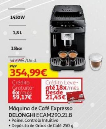 Auchan Maq. cafe expresso delonghi:automatica preta ecam290.21.b promoção