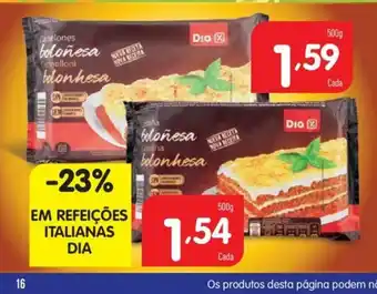 Minipreço Em Refeições Italianas Dia 500g promoção