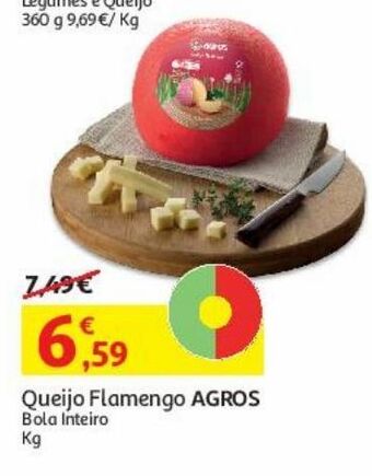 Auchan Queijo flamengo agros:bola inteiro kg promoção