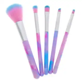 Claire's Cotton candy marble makeup brush set - 5 pack promoção