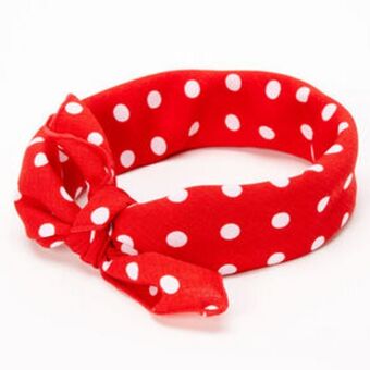 Polka dot bandana headwrap - red