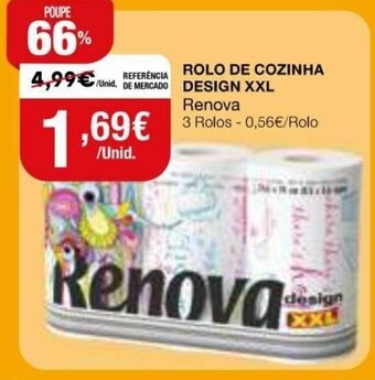 Rolo de Cozinha Design XXL Renova 3 Rolos