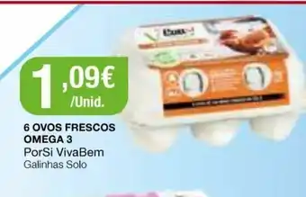 Intermarché Ovos Frescos 6 Omega 3 PorSi VivaBem promoção