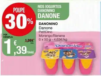 Intermarché Danonino Danone PetitDino Morango/Banana 6x50g promoção