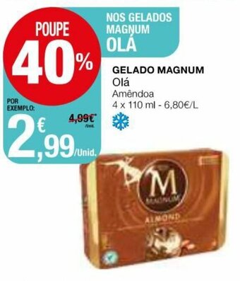Intermarché Gelado Magnum Olá 4x110ml promoção