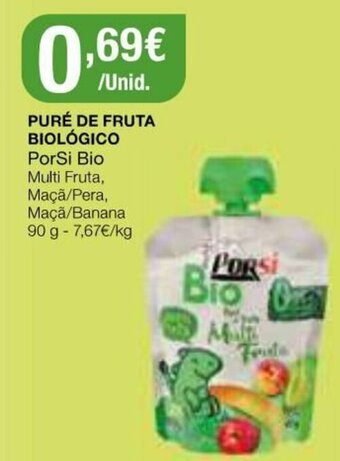 Intermarché Puré de Fruta Biológico PorSi Bio 90g promoção
