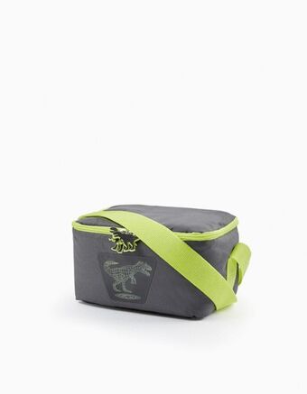 Zippy Lancheira térmica para menino 'dinossauro', cinza escuro/verde lima promoção