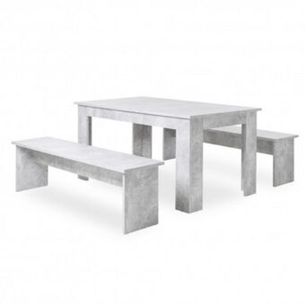 Homy Casa Conjunto mesa de jantar munich + 2 bancos promoção