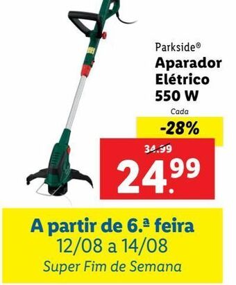 Lidl Cortador de grama parkside promoção