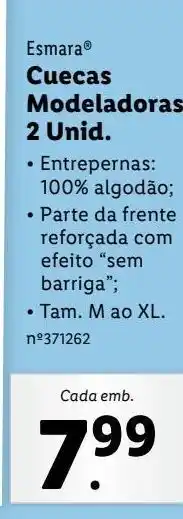 Lidl Cueca modeladora esmara promoção