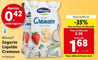 Lidl Iogurte para beber mimosa promoção