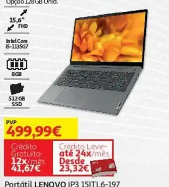 Auchan Pc portátil lenovo ip3 15itl6-197 promoção