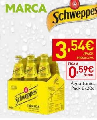 Recheio Água tônica schweppes promoção