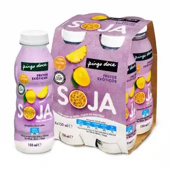 Pingo Doce Iogurte líquido de soja sabor a frutos exóticos pura vida - pack 4 promoção
